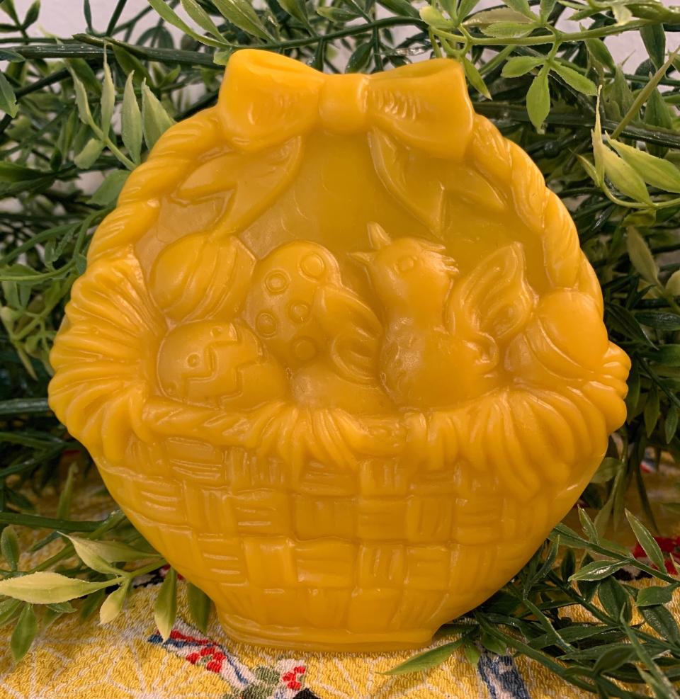 Beeswax Easter Basket with Chick and Eggs