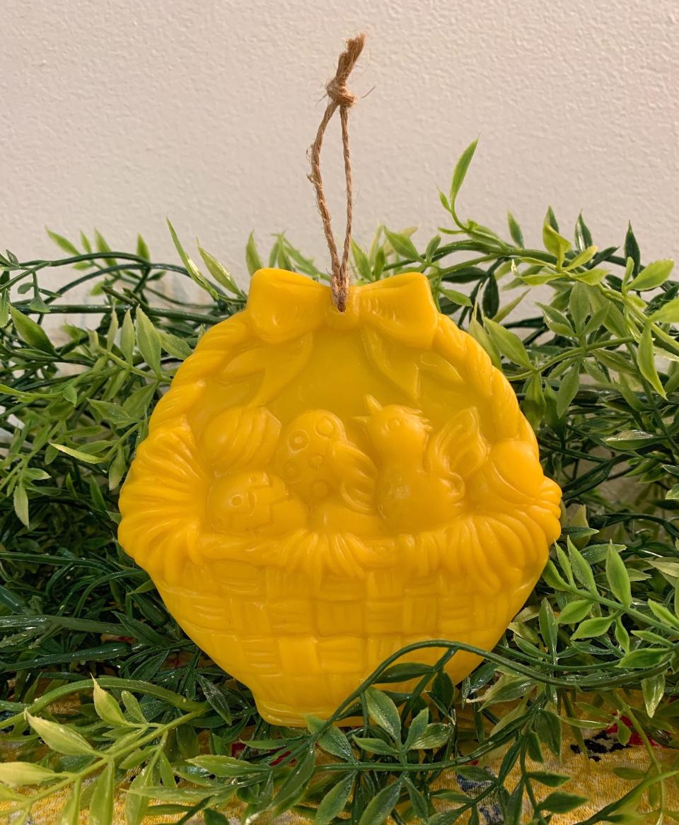 Beeswax Easter Basket with Chick and Eggs