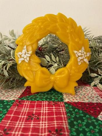 Beeswax Christmas Star Wreath Plain or Embellished