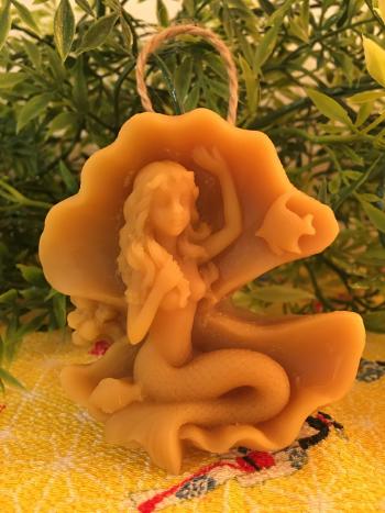 Beeswax Mermaid in a Conch Shell