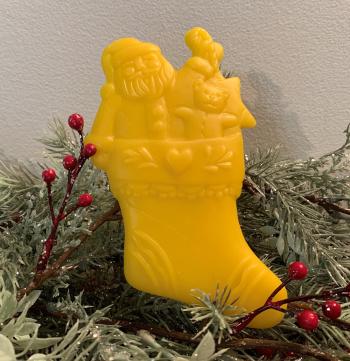 Beeswax Santa in a Stocking