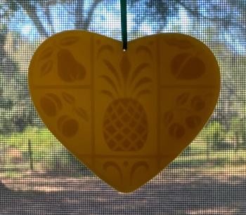 Hospitality Heart Suncatcher made with  100% Pure Beeswax