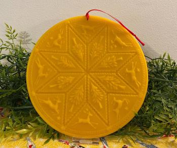 Beeswax Reindeer Tree Star Beautiful Larger Holiday Décor Piece