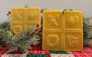 Beeswax Holiday Ornaments Wall Hanging or Plaque