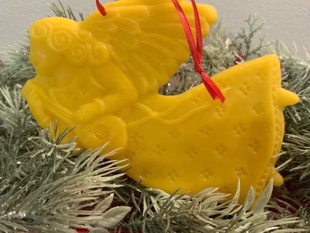 Beeswax Angel with Lute