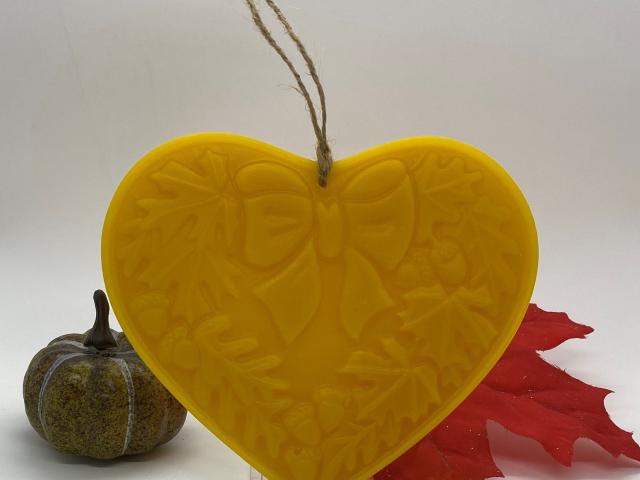Beeswax Fall Acorns & Leaves Heart Wreath