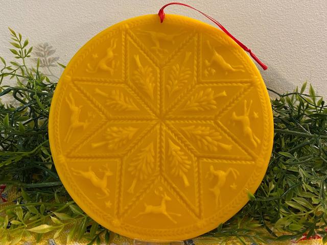 Beeswax Reindeer Tree Star Beautiful Larger Holiday Décor Piece