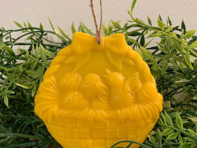 Beeswax Easter Basket with Chick and Eggs