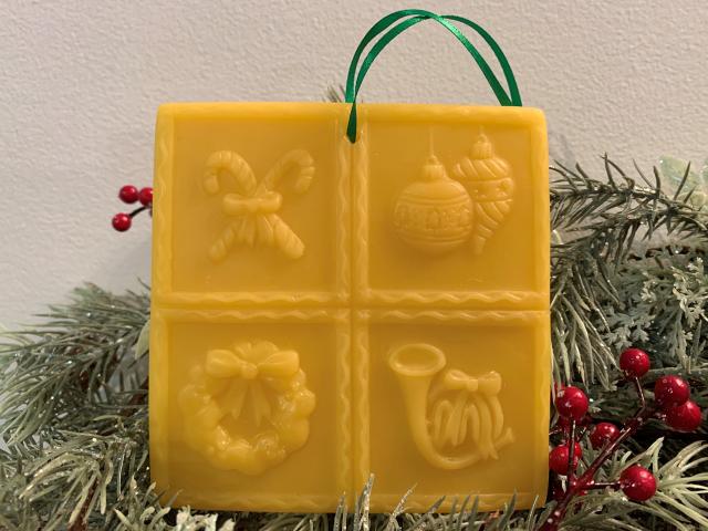 Beeswax Holiday Ornaments Wall Hanging or Plaque